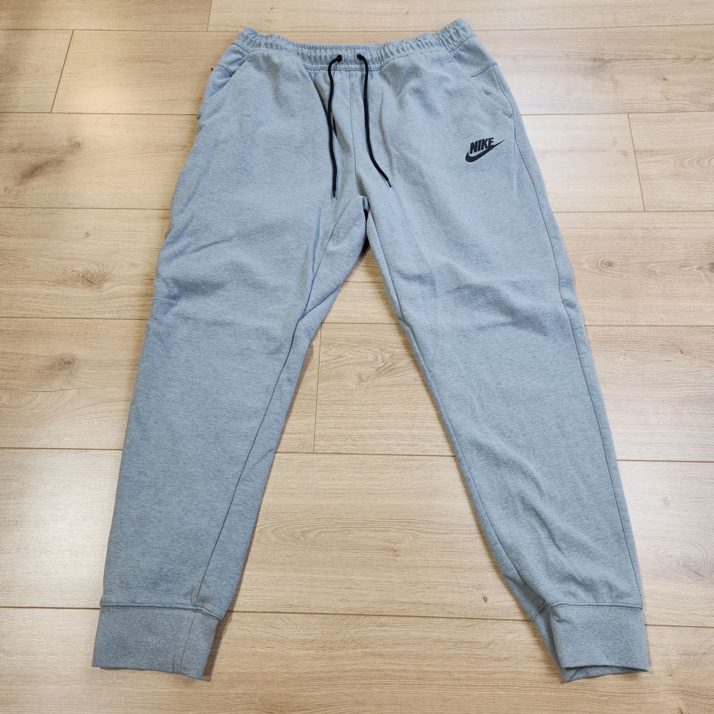 Nike Tech Fleece Jogger Pants Mens XL Gray Drawstring Zip Pocket Tapered